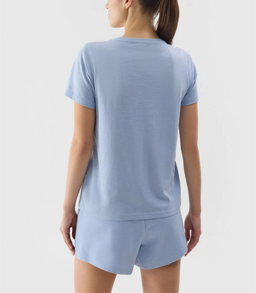 Lightweight breathable v neck t shirts for women 100% cotton plain t shirt