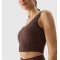 Custom longline ribbed corset sports bra for ladies with removable paddings