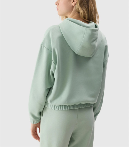 New arrival brushed cotton blend women hoodies drop shoulder relaxed fit hooded sweatshirts