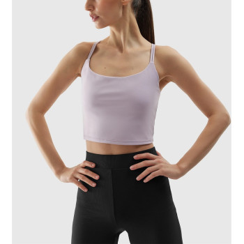 Women's athleisure longline sports bra cross back sleeveless cropped top