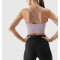 Women's athleisure longline sports bra cross back sleeveless cropped top