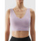 Custom low support v neckline yoga crop top with removable padding