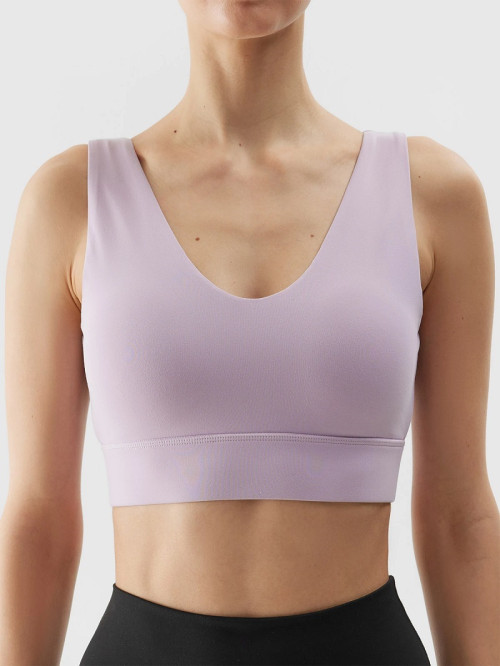 Custom low support v neckline yoga crop top with removable padding