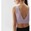 Custom low support v neckline yoga crop top with removable padding