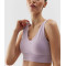 Custom low support v neckline yoga crop top with removable padding