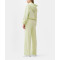Women's casual wide-leg sweatpants elastic waist cotton side split pants