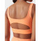 Women's v neck ruched sports bra with removable paddings hollow back yoga bralette