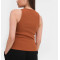 Women's ribbed slim fit tank top sleeveless moisture-wicking yoga top
