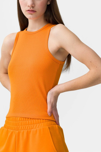Women's ribbed slim fit tank top sleeveless moisture-wicking yoga top