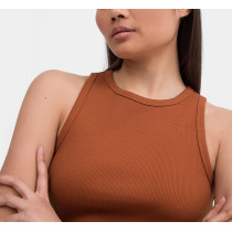 Women's ribbed slim fit tank top sleeveless moisture-wicking yoga top