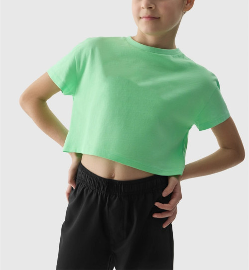 New arrival short sleeve crop t shirts for girls loose fit cropped tops