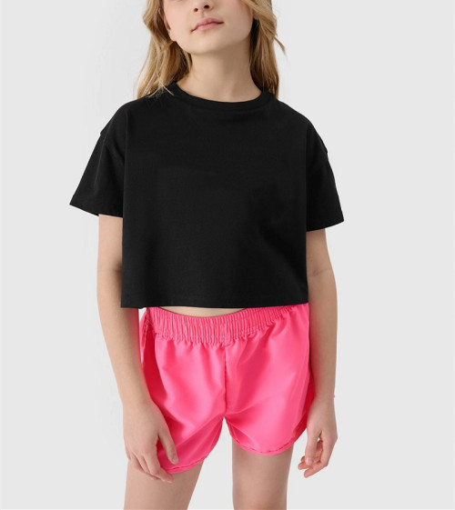 New arrival short sleeve crop t shirts for girls loose fit cropped tops