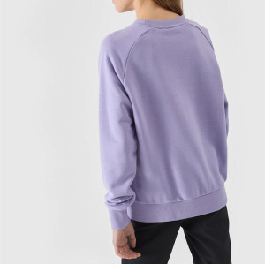 Long sleeve cotton pullover sweatshirts without hood basic design athleisure tops