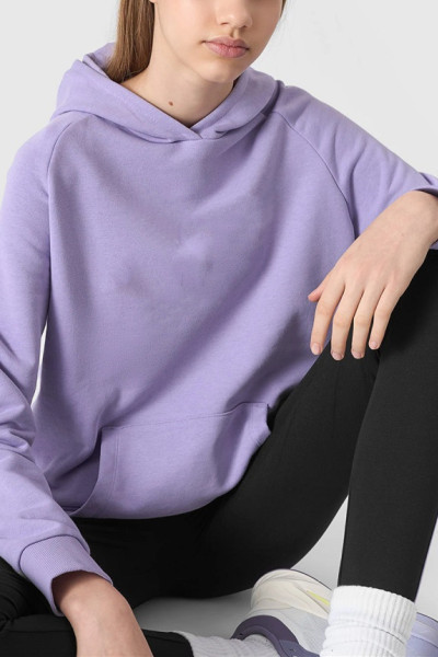 Girls 100%cotton pullover hoodies loose fit basic sweatshirts with kangaroo pockets