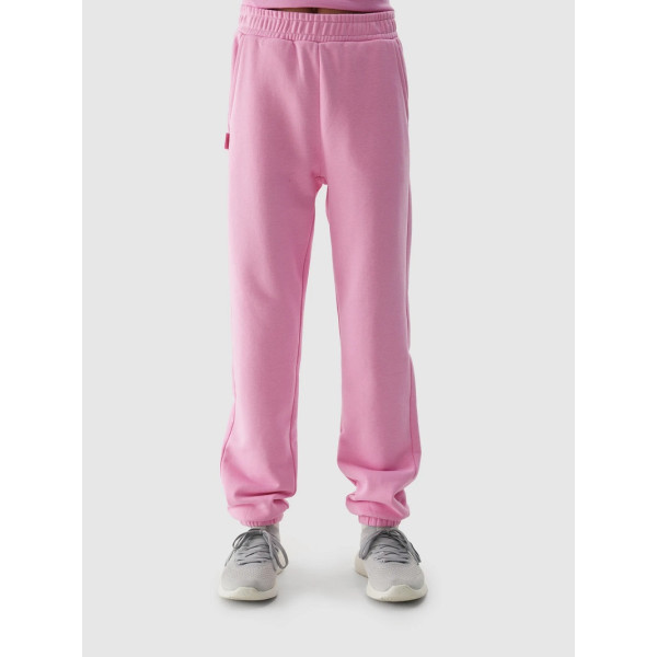 Elastic waist regular fit cotton joggers with side pockets girls athleisure design sweatpants