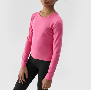 New arrival long sleeve cropped t shirts for girls crew neck slim fit tees