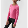 New arrival long sleeve cropped t shirts for girls crew neck slim fit tees