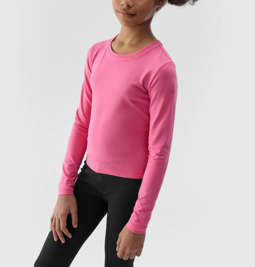 New arrival long sleeve cropped t shirts for girls crew neck slim fit tees