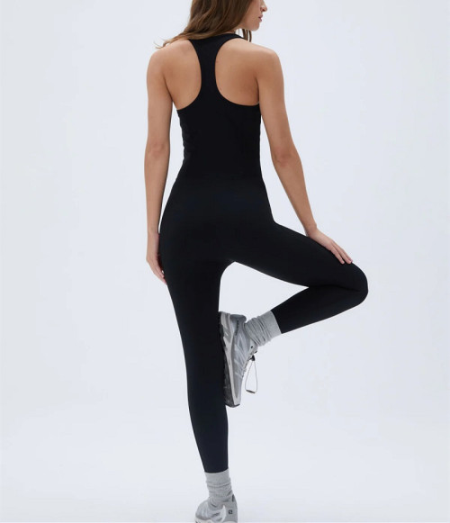 New Arrival Ultimate Scoop Neck Racer Back Unitard Plain Color Fitness Bodysuits