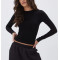 New arrival crew neck long sleeve gym shirts brushed sports tee