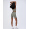 New arrival wrap over no front seam crop shorts crossover nylon spandex biker shorts