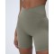 New arrival wrap over no front seam crop shorts crossover nylon spandex biker shorts