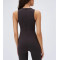 Sleeveless full coverage built in bra fitness jumpsuits with back zippers