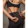 Contrast strap sports bra scoop neck low back yoga bralette