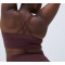 Scoop neck cross back sports bra with removable paddings padded medium support yoga bralette