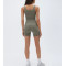 Scoop neck wide strap u back tank top close fit basic style singlets