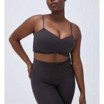 New arrival women's wrap sports bra crossover ultra soft yoga bralette with adjustable strap