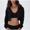 Full zip crop hoodies for women women's cropped jackets with adjustable hood