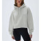 Women's relaxed fit cropped hoodies with drawstring cotton blend oversized sweatshirts