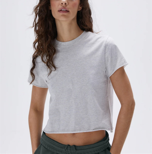 New arrival women crew neck short sleeve cotton t shirts