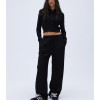 Women's loose fit waffle straight leg lounge pants with side pockets