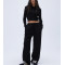 Women's loose fit waffle straight leg lounge pants with side pockets