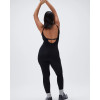 New arrival cross back jumpsuits for women scoop neck full length bodysuits with removable paddings