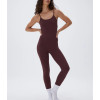 New arrival cross back jumpsuits for women scoop neck full length bodysuits with removable paddings