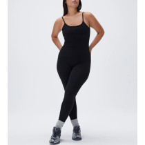 New arrival cross back jumpsuits for women scoop neck full length bodysuits with removable paddings