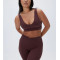 New arrival plunge neck sports bra big U back yoga bralette Low V padded crop top