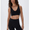 New arrival plunge neck sports bra big U back yoga bralette Low V padded crop top