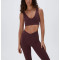 New arrival plunge neck sports bra big U back yoga bralette Low V padded crop top