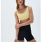 Scoop neck wide binding sports bra with lower back classic style yoga bralette