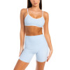 New arrival two tone contrast sports bra with spaghetti straps