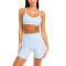 New arrival two tone contrast sports bra with spaghetti straps