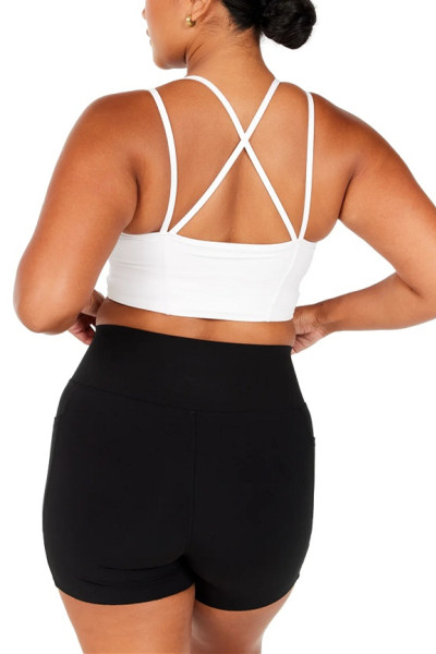 Strappy back Longline cropped gym top for women new arrival corset bra