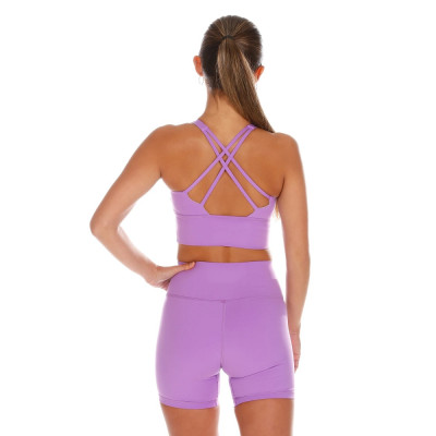 Longline back cross cropped top for women built in bra scoop neck classic style