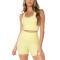 Longline back cross cropped top for women built in bra scoop neck classic style