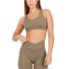 High impact crossover strappy back sports bra wide strap padded yoga bralette