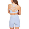 High impact crossover strappy back sports bra wide strap padded yoga bralette